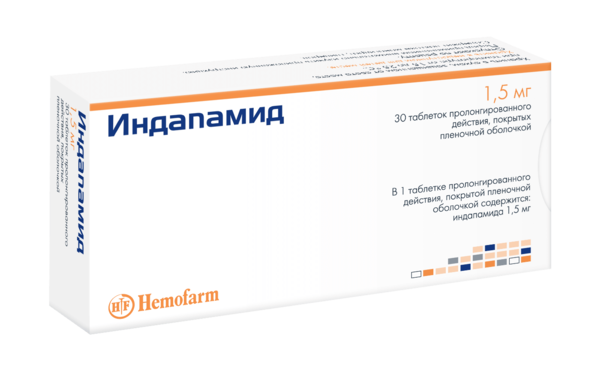 Индапамид 1,5 мг